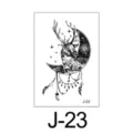 Zwarte en witte hert halve maan tijdelijke tatoeage sticker waterdichte lichaamskunst - Dromenvanger en Hert Patroon (J-23) / 60*105mm