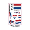 Netherlands flag temporary tattoo sticker set for sports fans and football events. - 120*76mm / New Netherlands Style (WS-A510)