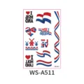 Netherlands flag temporary tattoo sticker with windmill tulip and I love Holland design sheet. - 120*76mm / New Netherlands Style (WS-A511)