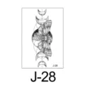 Tijdelijke tattoo sticker van hemelse mot met maanfase ontwerp, zwarte lichaamskunst variant J-28. - Maanfase en Mot Patroon (J-28) / 60*105mm