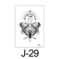 Minimalistische zwart-witte vlindertattoo sticker, artistiek bloemenlijnontwerp voor huid. - Geometrische Vlinder en Bloemen Stijl (J-29) / 60*105mm