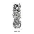 Waterdichte volledige arm tijdelijke tatoeage sticker zwart wit geisha draak design - Realistische Geisha en Draak Stijl (WD-183) / 170x480mm