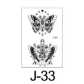Zwart witte vlinder en dolk tijdelijke tatoeage sticker gothic body art design J-33 - Vlinder en Maanfasen Dolk (J-33) / 60*105mm
