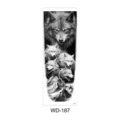 Zwart-witte wolf tijdelijke tatoeage sticker voor hele arm, waterdicht kunstontwerp. - Zwart-wit Wolf en Berg Stijl (WD-187) / 170x480mm / Zwart Wit