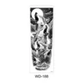 Zwart-witte wolf arm tatoeage sticker, huilende maan waterdichte tijdelijke lichaamskunst. - Realistische Huilende Wolvenroedel Stijl (WD-188) / 170x480mm