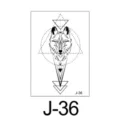 Geometrische wolf tijdelijke tatoeage sticker, minimalistisch zwart lijnkunstontwerp artikel J-36. - Geometrische Wolfskop Stijl (J-36) / 60*105mm