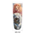 Volledige arm tijdelijke tatoeage sticker met majestueuze leeuw en witte tijger. - Stijl van Leeuw en Brullende Witte Tijger (WD-191) / 170x480mm / Zwart Wit