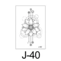 Geometrische lotus tijdelijke tattoo, minimalistisch zwart lijnkunstontwerp voor op de arm. - Geometrische Lijn Lotus Stijl (J-40) / 60*105mm
