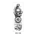 Waterdichte tijdelijke tattoo sticker voor de hele arm met slang en schedel design - Slang Schedel Zakhorloge Dark Stijl (WD-198) / 170x480mm