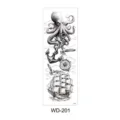 Waterproof full arm temporary tattoo sticker with octopus, anchor and sailboat design. - Nautical Octopus Sailing Ship Style (WD-201) / 170x480mm