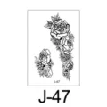 Tijdelijke bloemige roos tattoo sticker vel met zwart wit lijnkunst ontwerp stijlen - Rozen Bloemenpatroon (J-47) / 60*105mm