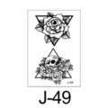 Tijdelijk tatoesheet met geometrische rozen, oog en schedel ontwerpen. Model J-49. - Geometrische Oogbol Doodskop (J-49) / 60*105mm