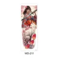 Waterdichte full-arm tattoo sticker met Japans samurai- en vosserdesign voor stijlvolle look. - Japanse Samurai Meisje & Witte Vos Stijl (WD-211) / 170x480mm