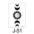Tijdelijke tattoo sticker hemelse zon en maanfase zwart minimalistisch kunstzinnig design - Zon en Maanfasen (J-51) / 60*105mm