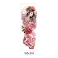 Waterdichte, tijdelijke tattoo-sticker voor de hele arm met Japanse geisha en vos. - Japanse Klassieke Meisje & Vos Stijl (WD-215) / 170x480mm