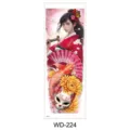 Japanese style temporary full arm tattoo sticker with geisha, koi fish and fox mask design. - WD-224