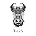 Waterproof Halloween temporary tattoo sticker featuring gothic owl skull and pumpkin design. - Owl Skull Pumpkin (T-175)