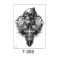Waterproof temporary tattoo sticker for men and women, cool skull design pattern. - Skeleton Wolf and Wings (T—086) / 150*210MM