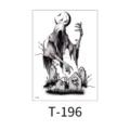 Waterproof temporary tattoo sticker Halloween dark gothic grim reaper skull design body art - Reaper Tombstone Moon (T-196)