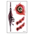 Halloween temporäres Tattoo Aufkleber blutige Narbe Reißverschluss Auge real wasserdicht - Reißverschluss Knochen Augapfel (WS-K19) / 120*76mm