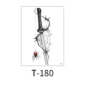 Waterproof temporary tattoo sticker gothic sword spider web dark style body art design - Spider Web and Sword Style (T-180) / 150x210MM