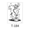 Waterproof temporary tattoo sticker featuring gothic Halloween ghost, skull, and pumpkin design. - Halloween Dark Graffiti (T-184) / 150x210MM