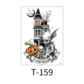 Halloween temporary tattoo sticker dark haunted house pumpkin goblin design waterproof body art - Ghost Castle Pumpkin (T-159) / 150x210MM