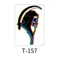 Waterproof temporary tattoo sticker featuring a cool dark grim reaper skull for Halloween. - Grim Reaper Skull Glitch Style (T-157) / 150x210MM