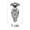 Halloween temporary tattoo sticker dark gothic bat pumpkin clock arm art design waterproof body sticker - Bat Pumpkin Vintage Clock (T-186) / 150x210MM