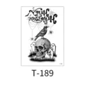 Waterproof temporary tattoo sticker Halloween dark gothic skull crow design body art decor - Skull Crow Tombstone (T-189) / 150x210MM