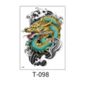 Waterproof temporary tattoo sticker with colorful dragon and wave totem design for men women. - Colorful Golden Claw Dragon (T—098) / 150*210MM / Colorful