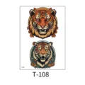 Waterproof temporary tattoo sticker for men and women, colorful tiger totem ins style design. - Colorful Tiger Head (T-108) / 150*210MM