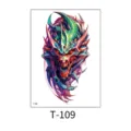 Colorful dragon temporary tattoo sticker waterproof ins style body art for men and women - Colorful Mechanical Dragon (T-109) / 150*210MM