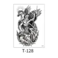 Waterproof temporary tattoo sticker sheet with mythological design, durable body art style. - Black and White Realistic Mythical Figure (T-128) / 150*210MM