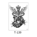 Waterproof temporary tattoo sticker gothic snake heart design body art transfer sticker - Dark Double Snake Caduceus and Heart (T-139) / 150*210MM