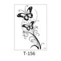 Temporary butterfly tattoo sticker black floral vine waterproof body art design for men and women - Black and White Butterfly Vine Totem (T-156) / 150*210MM