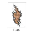 Waterproof temporary tattoo sticker 3D ripped skin design fashion body art decal for adults. - 3D Stereo Torn Skin Magic Text (T-116) / 150*210MM
