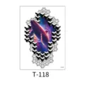 3D Colorful Whale Temporary Tattoo Sticker Waterproof Cosmic Art Body Style Variant T-118 - Whale Universe 3D Cube Totem (T-118) / 150*210MM