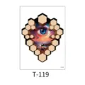 Temporary tattoo sticker 3d cosmic eye geometric hexagon waterproof body art for men women - Colorful 3D Honeycomb Eyeball Universe Deer (T-119) / 150*210MM