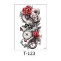 Waterproof temporary tattoo sticker with skull rose compass design for men and women body art - Colorful Skull and Snake Totem (T-123) / 150*210MM