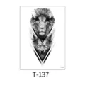 Temporary tattoo sticker with fierce lion and wolf geometric design for men and women body art. - Lion and Wolf Beast Geometry Totem (T-137) / 150*210MM