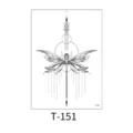 Geometric dragonfly temporary tattoo sticker, waterproof long-lasting body art design for adults. - Geometric Dragonfly Art Totem (T-151) / 150*210MM