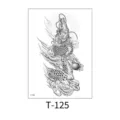 Temporary tattoo sticker black dragon totem waterproof body art skin transfer T-125 - Black and White Dragon and Cloud Totem (T-125) / 150*210MM