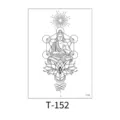 Temporary tattoo sticker black white Buddha sacred geometry lotus waterproof body art decal - Buddha Lotus Sacred Geometry (T-152) / 150*210MM