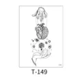 Temporary tattoo sticker waterproof black line art surreal heart brain space design T-149 - Line Drawing Heart Brain Galaxy (T-149) / 150*210MM