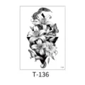 Temporary tattoo sticker black snake lily butterfly design waterproof body art decor - Snake Lily Butterfly Geometric (T-136) / 150*210MM