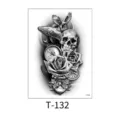 Temporary tattoo sticker black and white skull whale rose compass anchor design body art waterproof - Dark Whale Anchor Dollar (T-132) / 150*210MM
