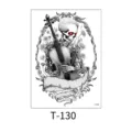 Waterproof temporary tattoo sticker featuring gothic skeleton cello design, unisex. - Skeleton Cello Baroque (T-130) / 150*210MM