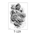 Waterproof temporary tattoo sticker featuring Buddha and dragon design for arm body art style. - Buddha Dragon Lotus Auspicious Clouds (T-129) / 150*210MM