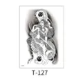 Black and white mermaid temporary tattoo sticker sheet, waterproof body art design variant. - Black and White Mermaid Totem (T-127) / 150*210MM